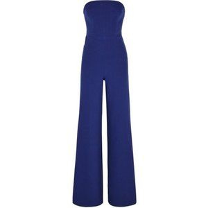 Safiyaa blue strapless jumpsuit NWT 12 (US) (Label:44 (FR))